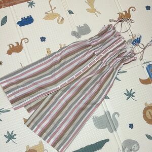 Hem & Thread Striped Dress - Pink, White, Brown